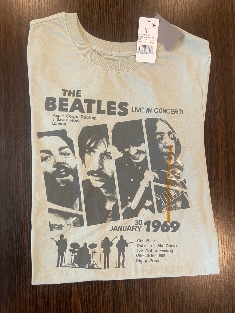 The Beatles Light Beige Short Sleeve Graphic Tee